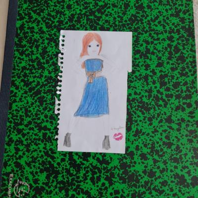 blue dress