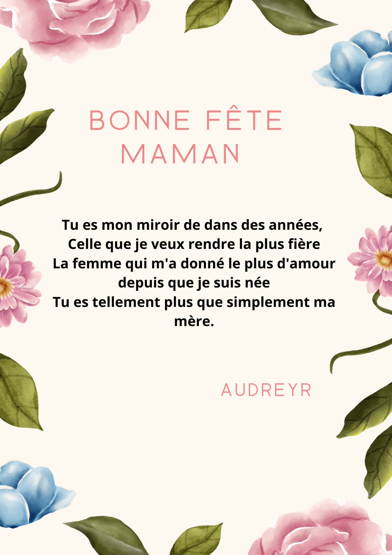 Bonne fête maman