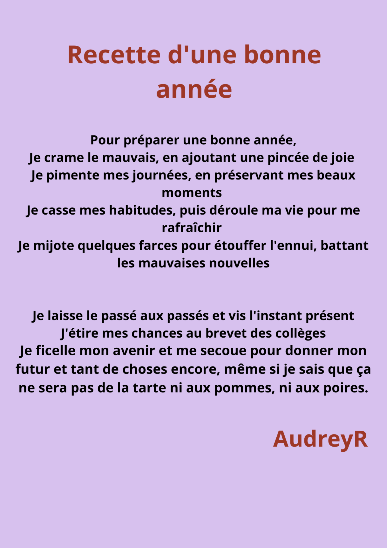 Recette d'une bonne année