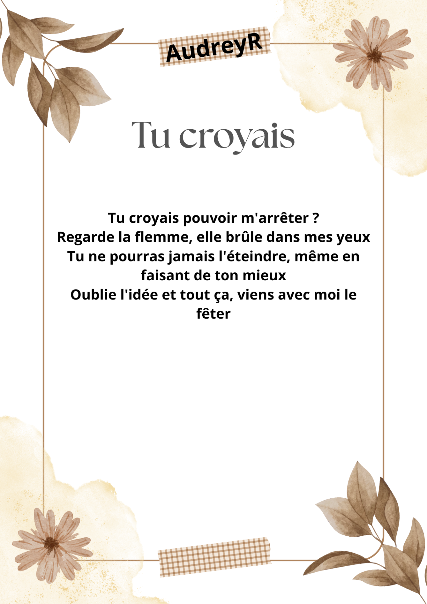 Tu croyais